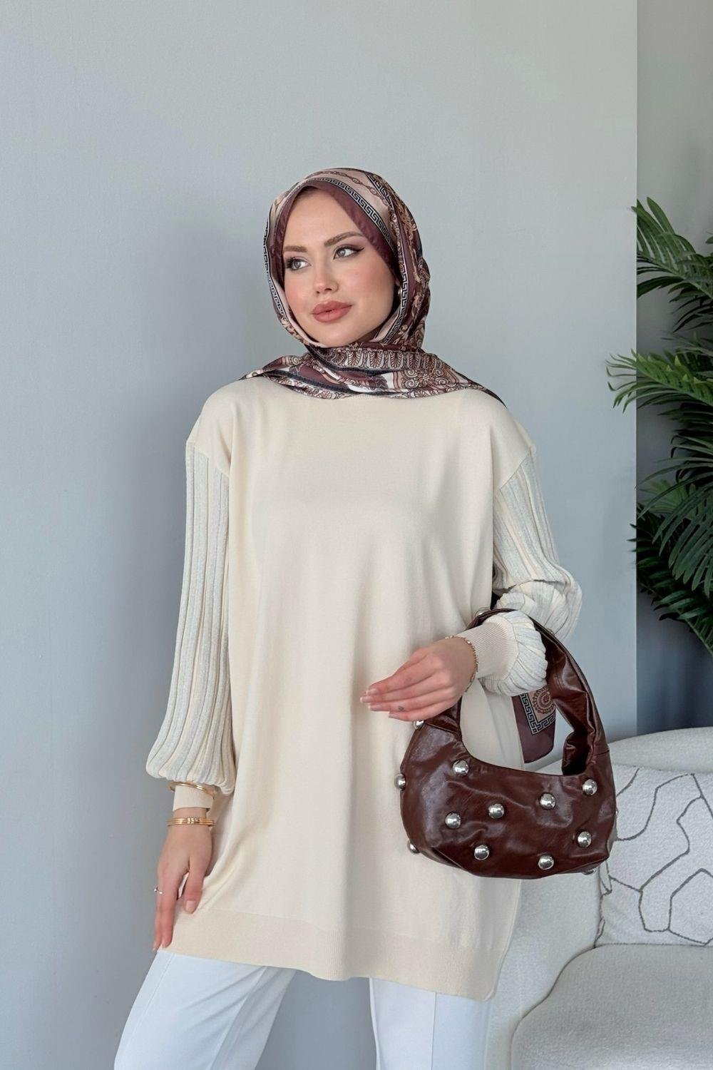 Cahide Merserize Tunik Ekru 241340 