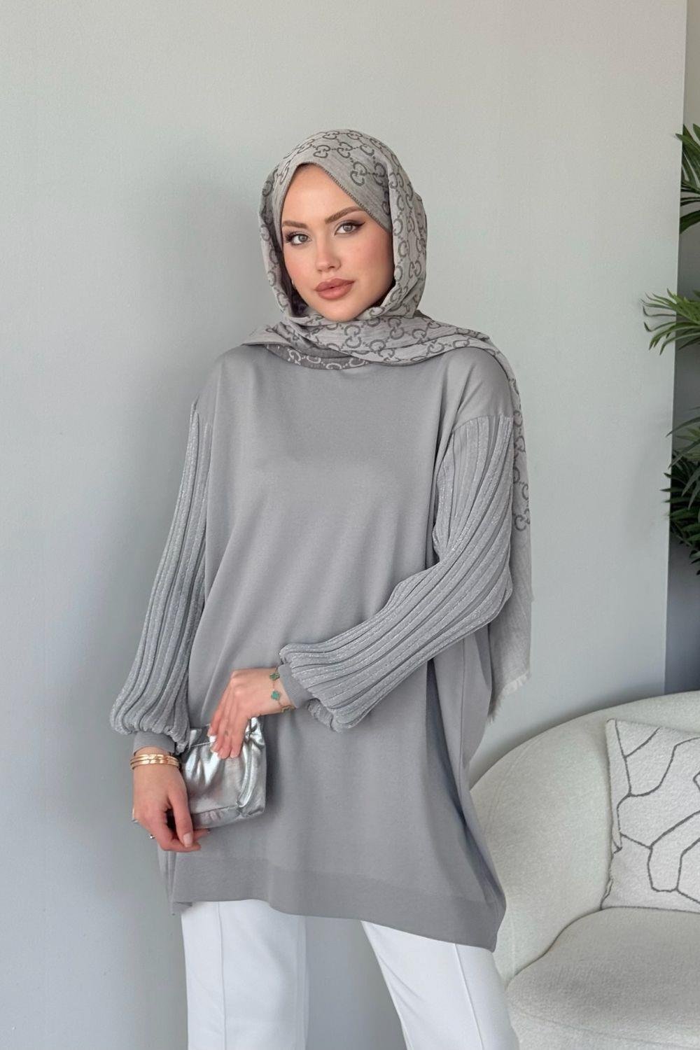 Cahide Merserize Tunik Gri 241340 