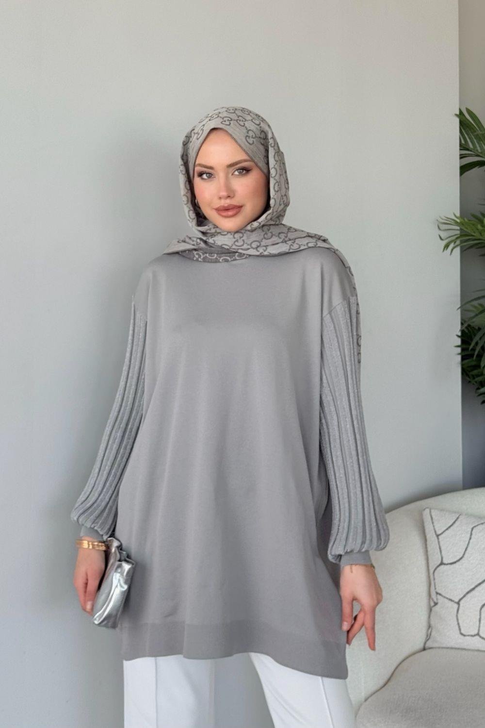 Cahide Merserize Tunik Gri 241340 