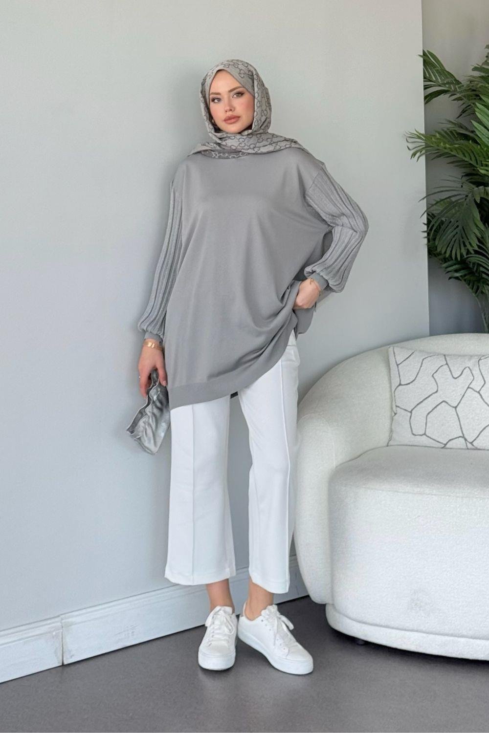 Cahide Merserize Tunik Gri 241340 