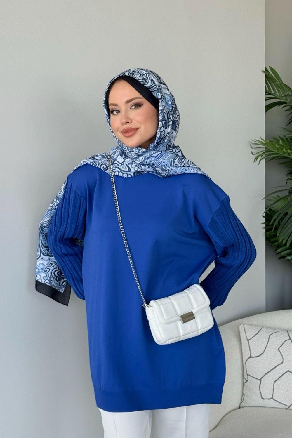 Cahide Merserize Tunik Saks 241340 