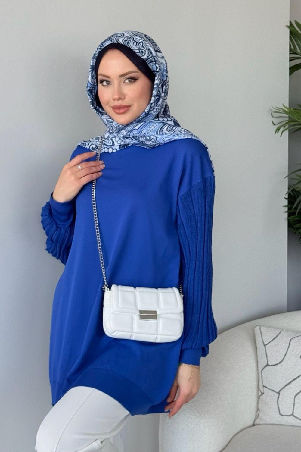 Cahide Merserize Tunik Saks 241340 