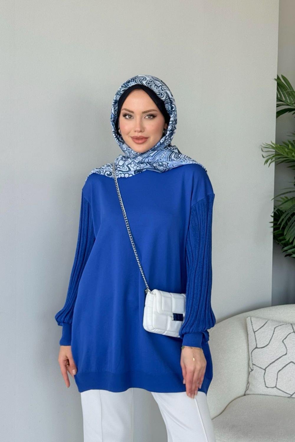 Cahide Merserize Tunik Saks 241340 