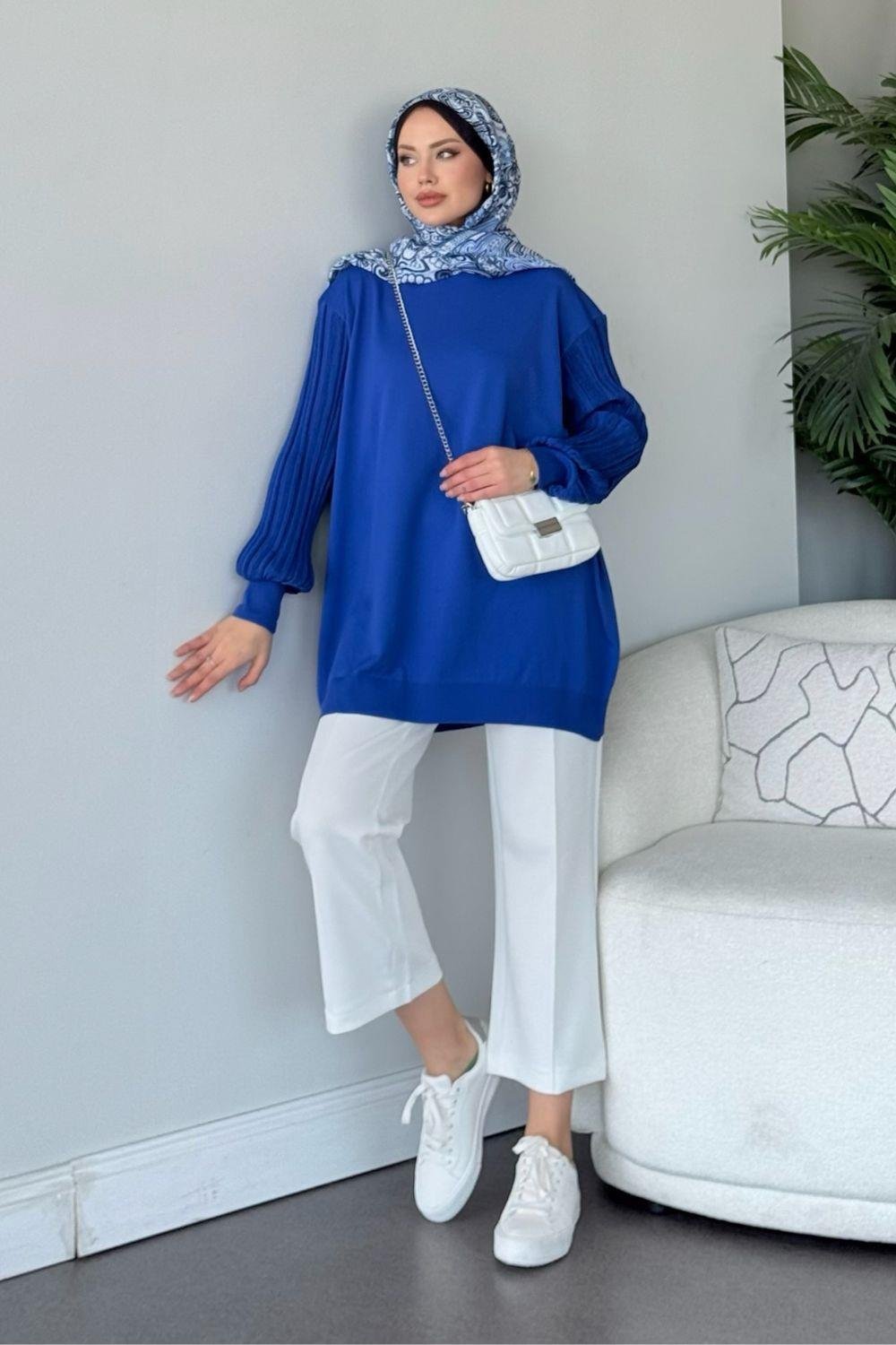 Cahide Merserize Tunik Saks 241340 