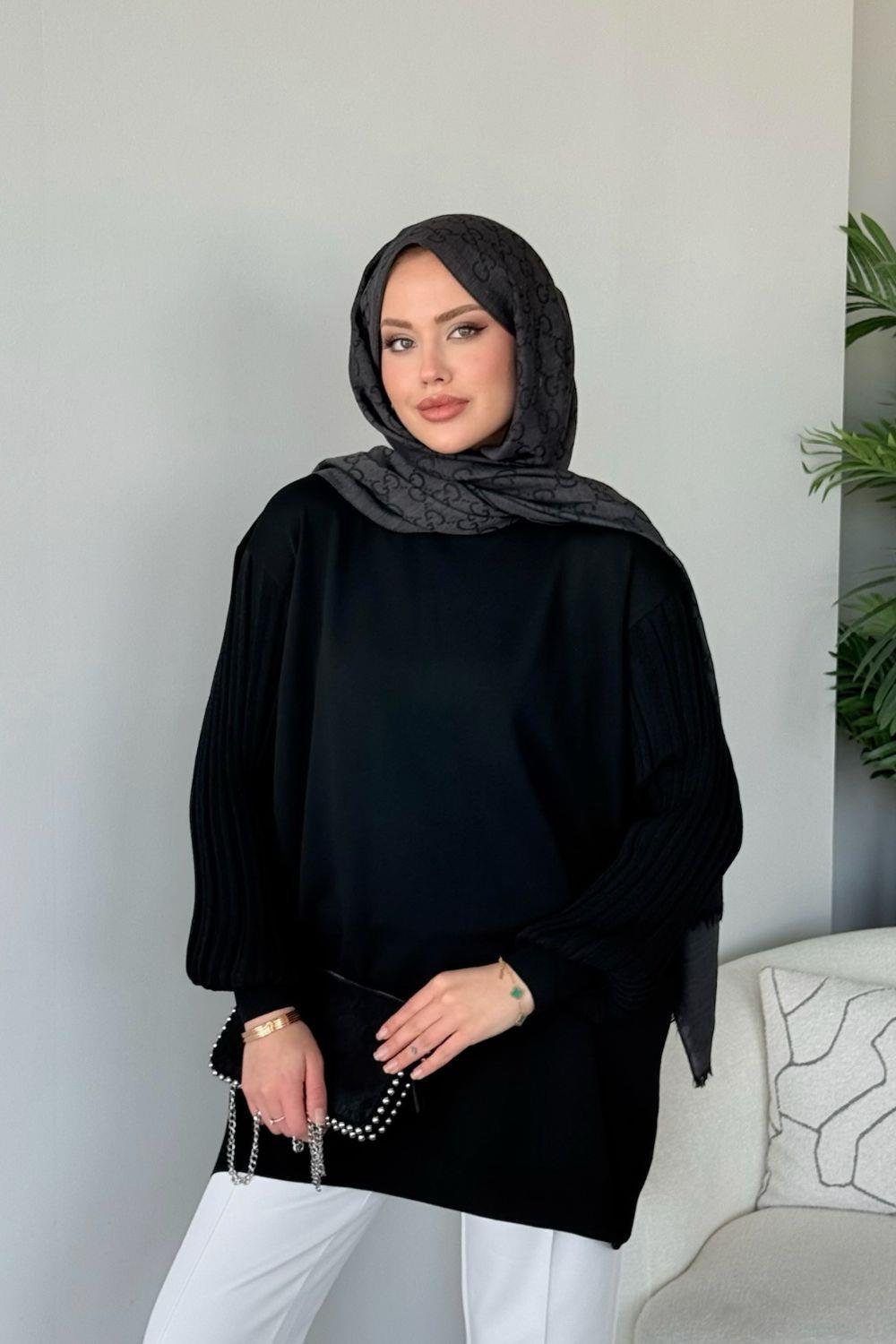 Cahide Merserize Tunik Siyah 241340 