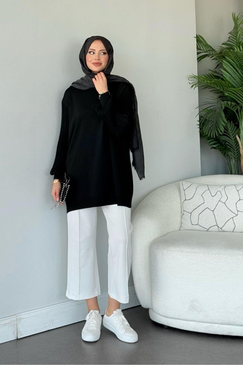 Cahide Merserize Tunik Siyah 241340 