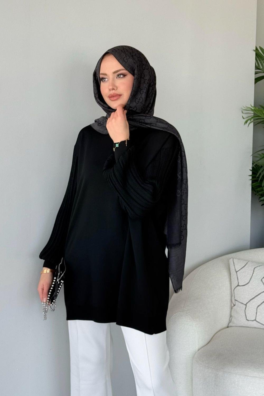 Cahide Merserize Tunik Siyah 241340 