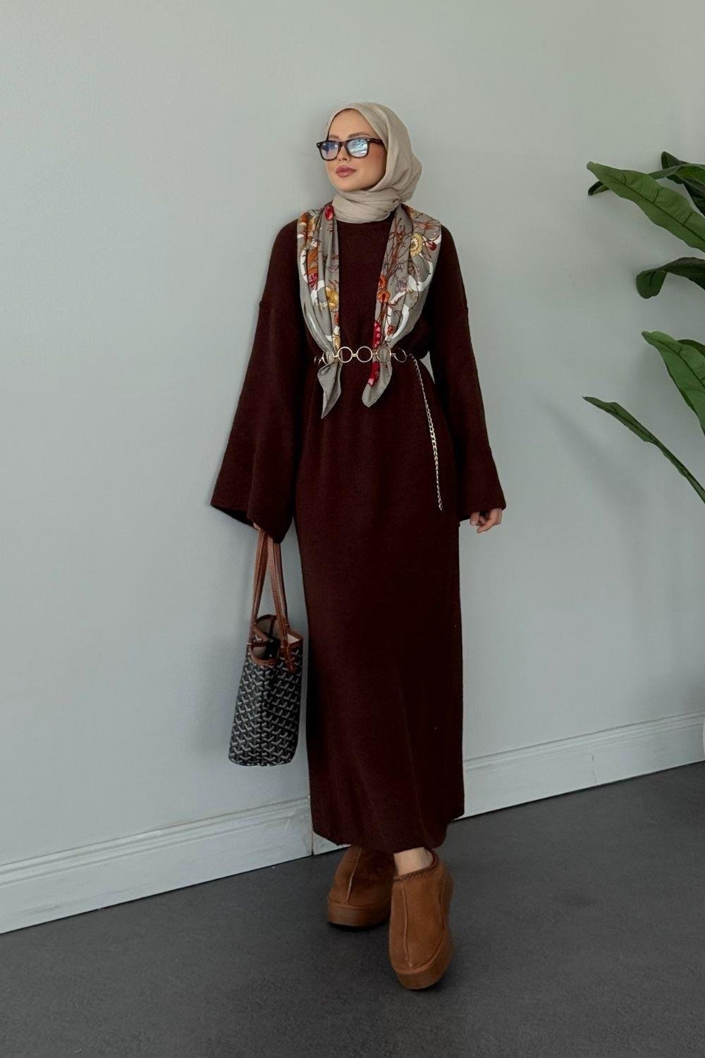 Kol Salaş Keçi Sakal Elbise Kahverengi 241360 