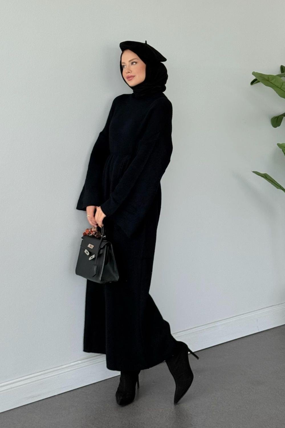 Kol Salaş Keçi Sakal Elbise Siyah 241360 