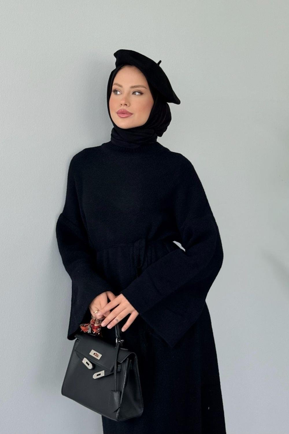 Kol Salaş Keçi Sakal Elbise Siyah 241360 