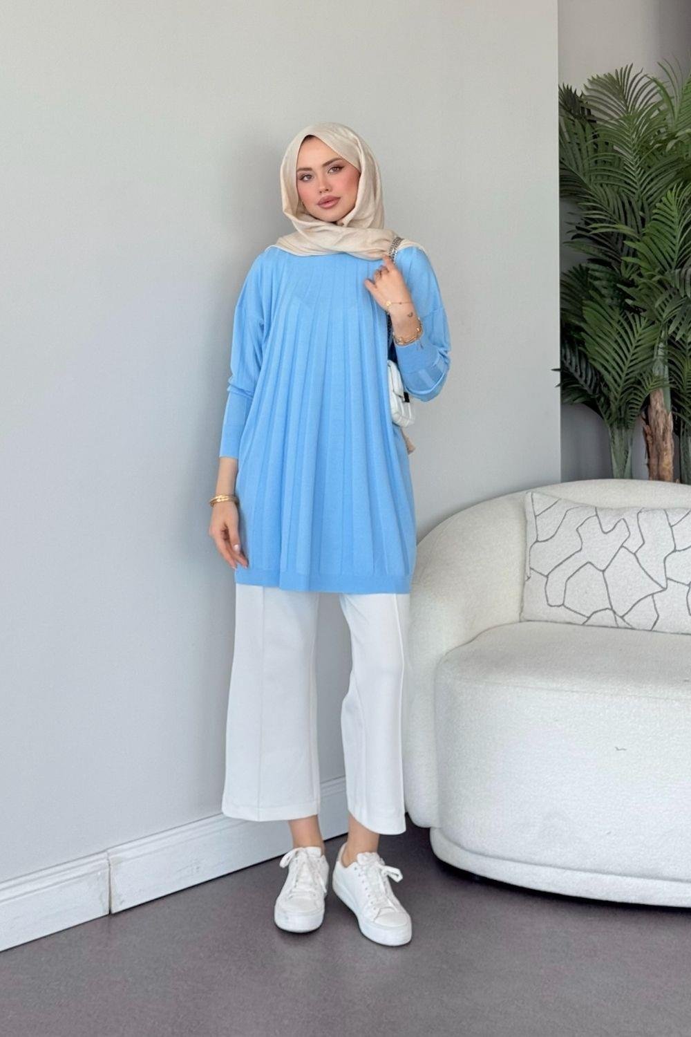 Gökkuşağı Merserize Tunik Bebe Mavisi 241460 