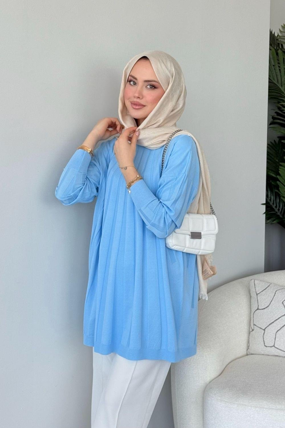 Gökkuşağı Merserize Tunik Bebe Mavisi 241460 