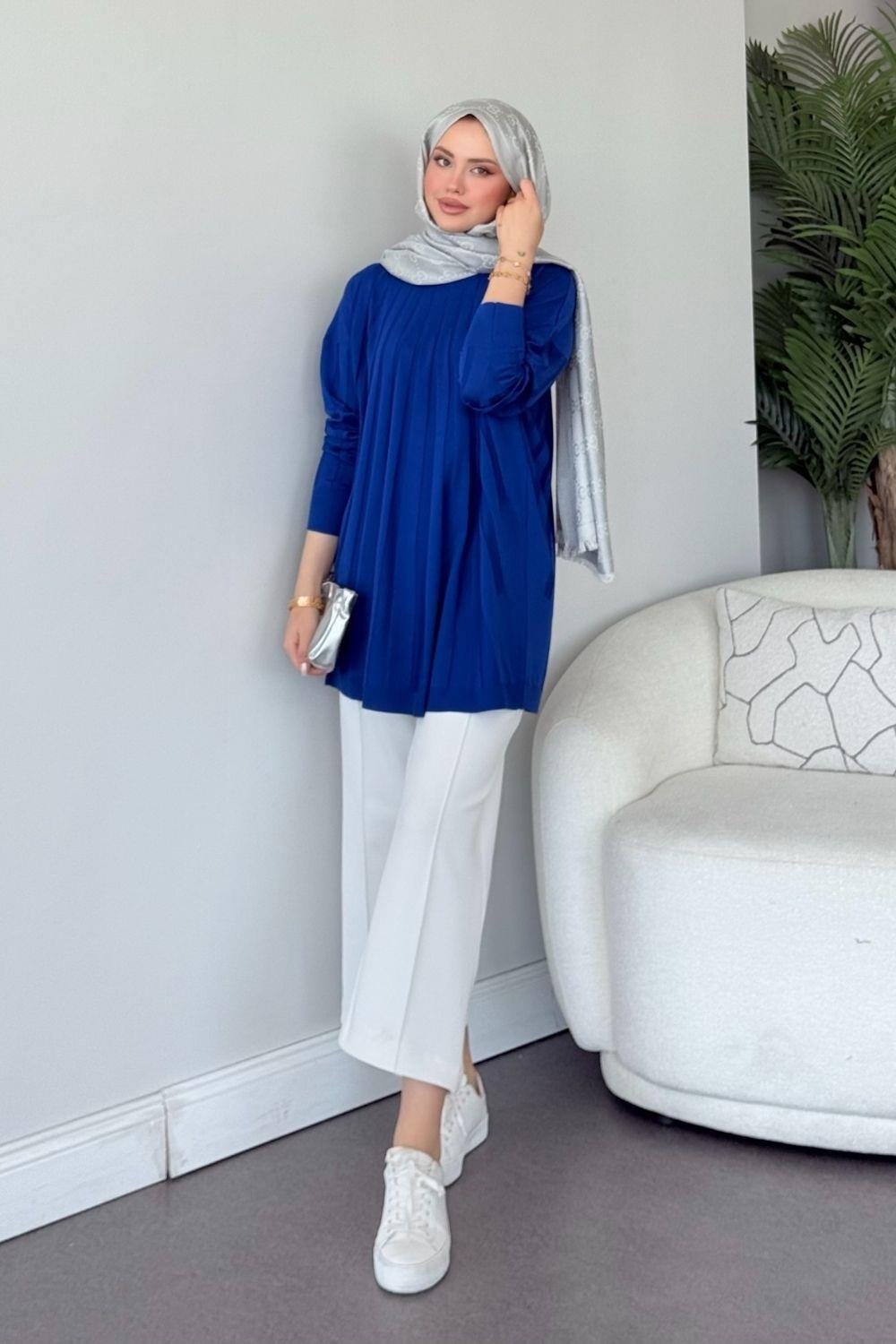 Gökkuşağı Merserize Tunik Saks 241460 