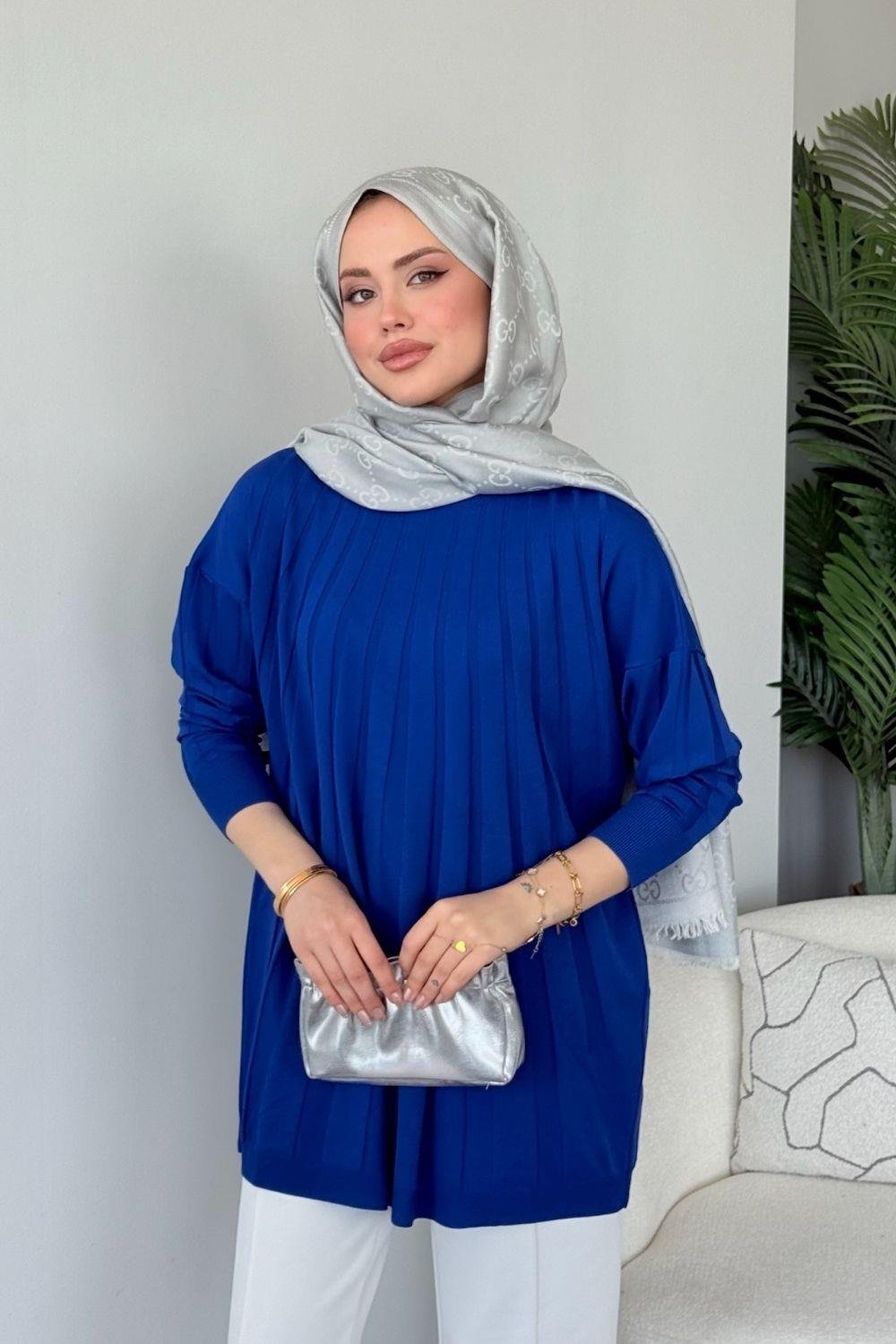 Gökkuşağı Merserize Tunik Saks 241460 