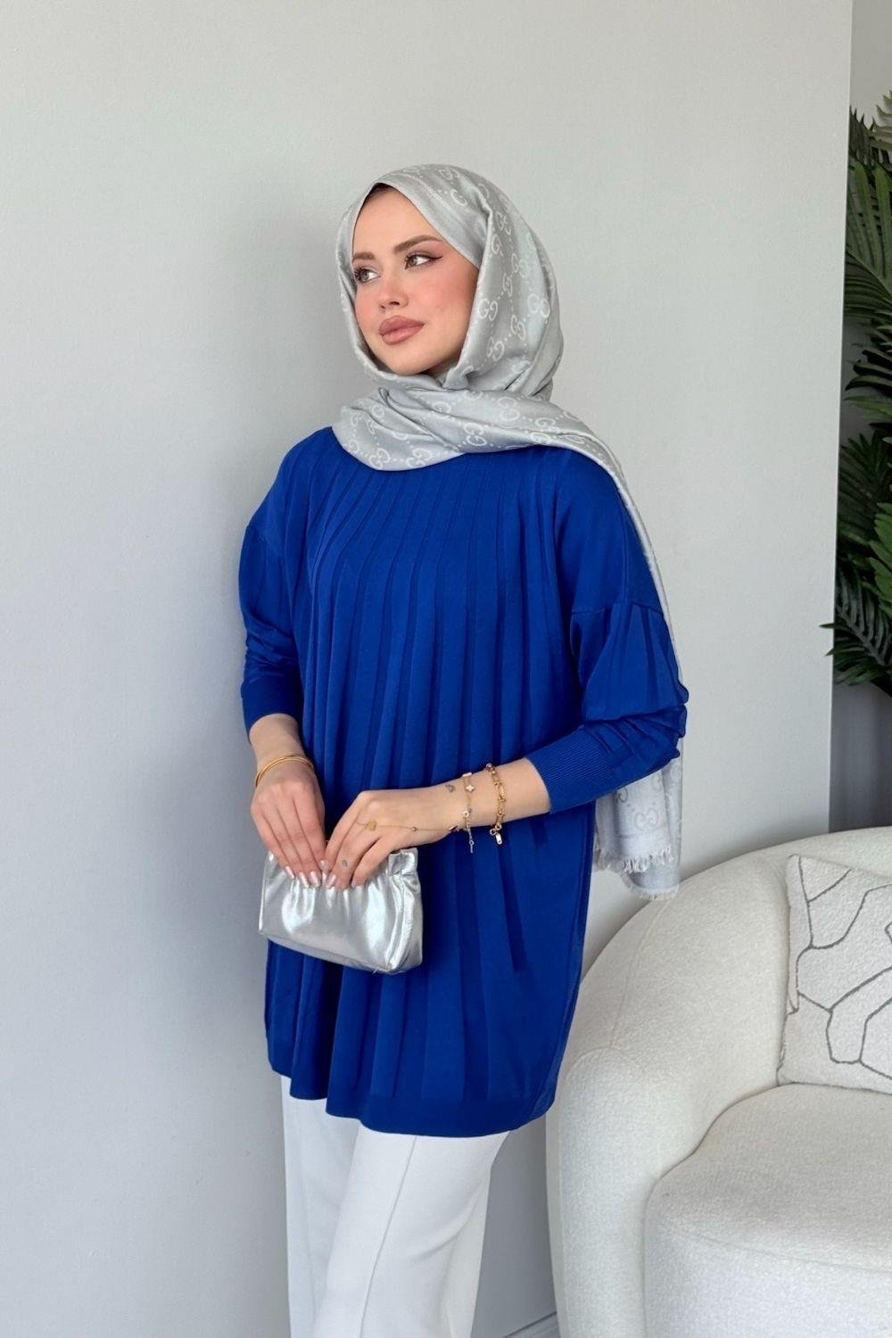 Gökkuşağı Merserize Tunik Saks 241460 