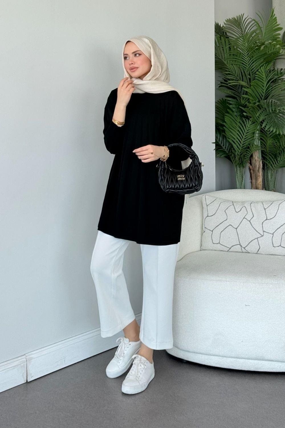 Gökkuşağı Merserize Tunik Siyah 241460 