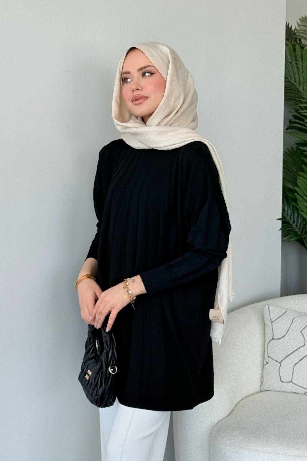 Gökkuşağı Merserize Tunik Siyah 241460 