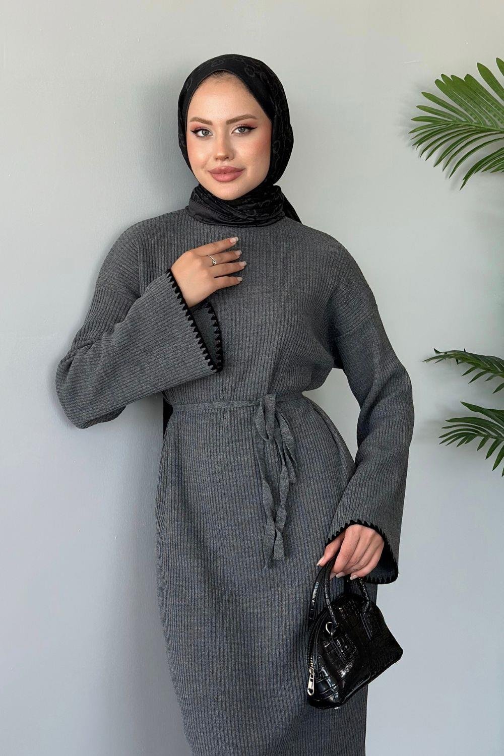 Zeynep Triko Elbise Füme 2420 