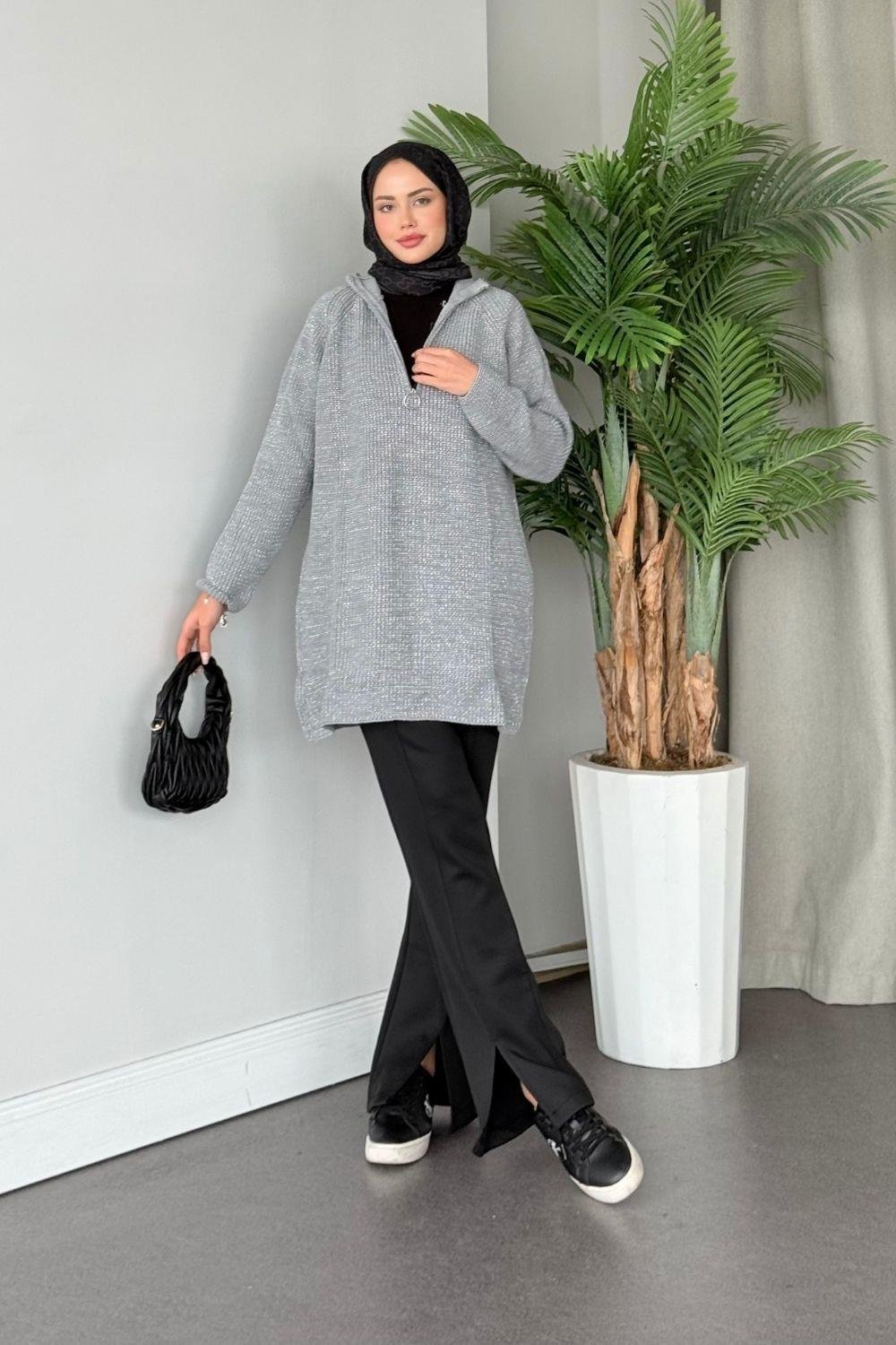 Birsen Kazak Gri 24240 