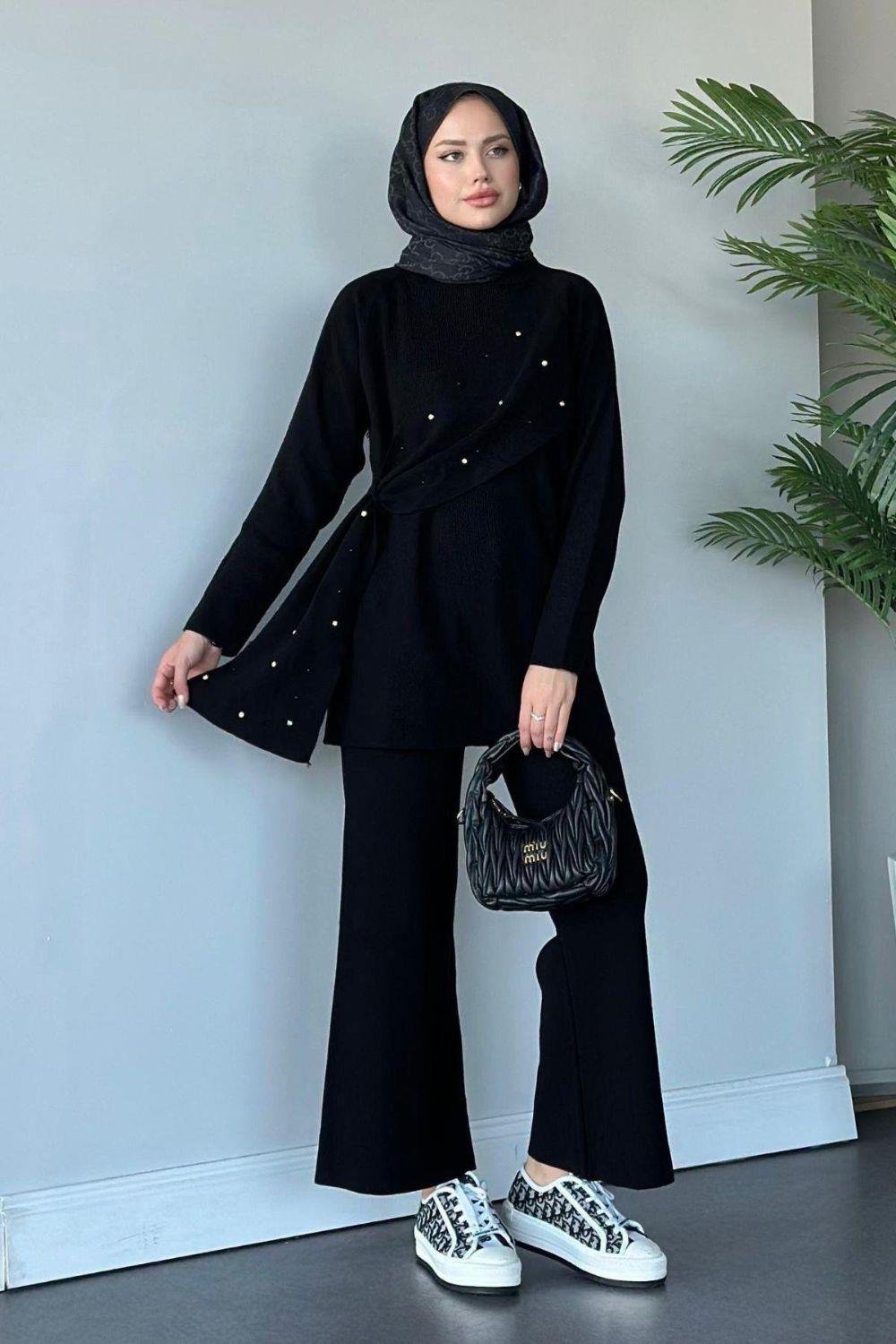 Nazlışah Triko Takım Siyah 24270 