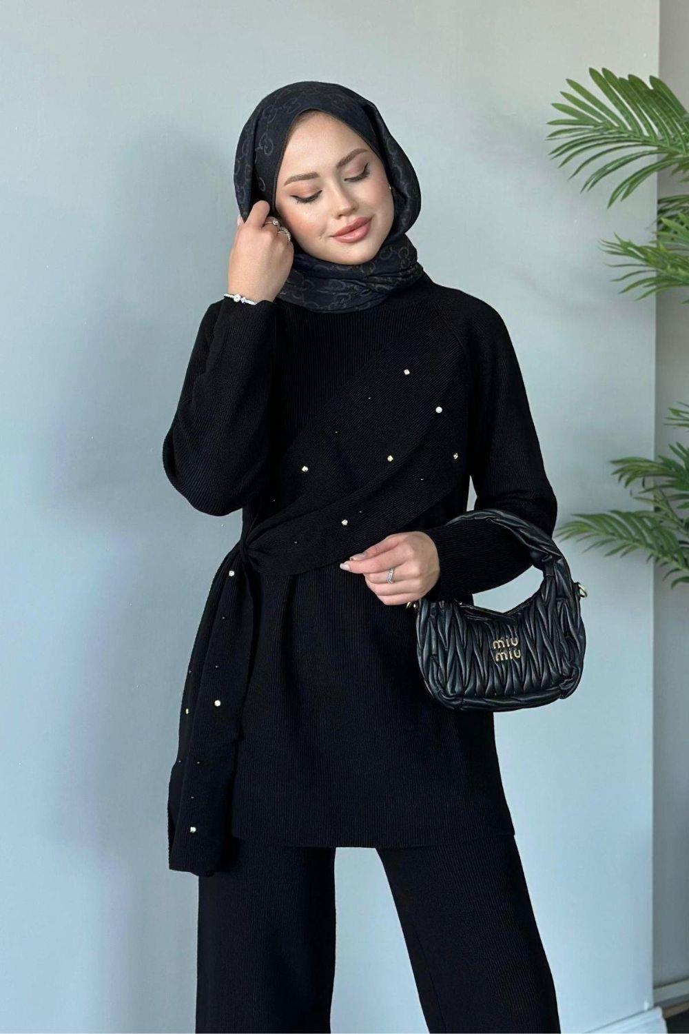 Nazlışah Triko Takım Siyah 24270 