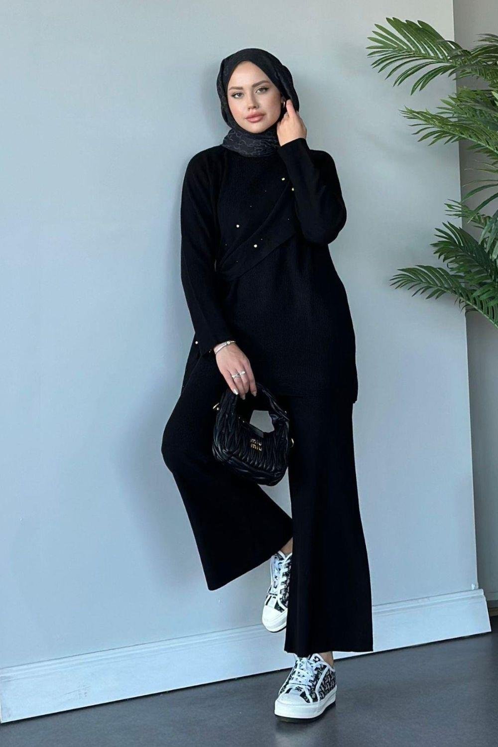 Nazlışah Triko Takım Siyah 24270 