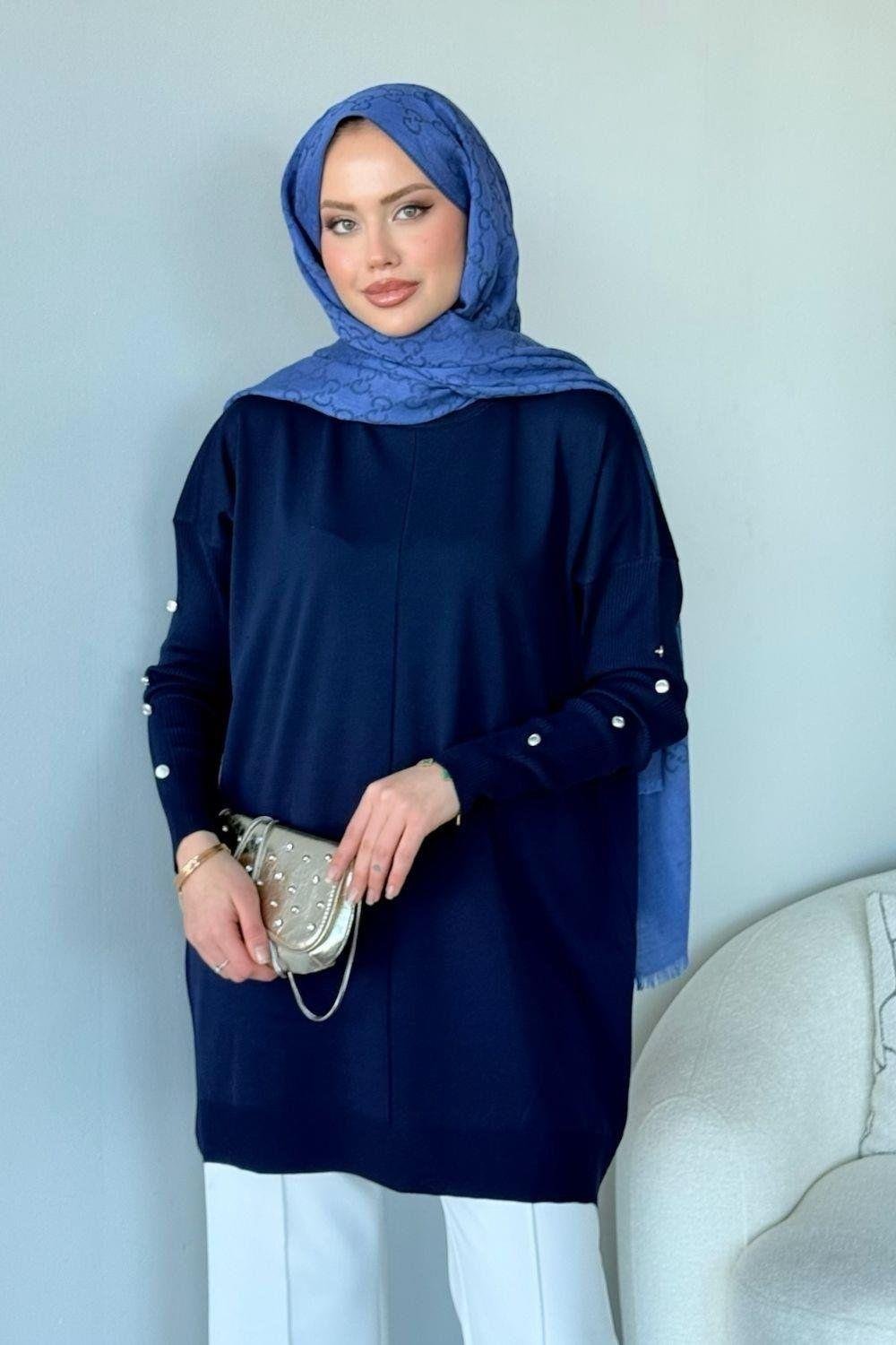 Kol Düğmeli Tunik Lacivert 24280 