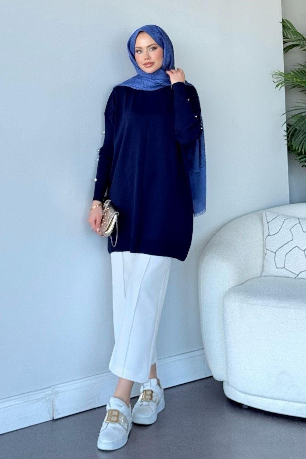 Kol Düğmeli Tunik Lacivert 24280 