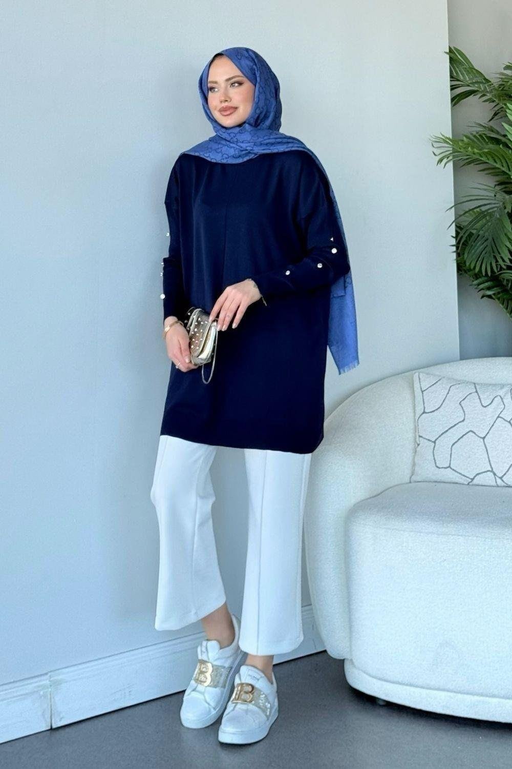 Kol Düğmeli Tunik Lacivert 24280 