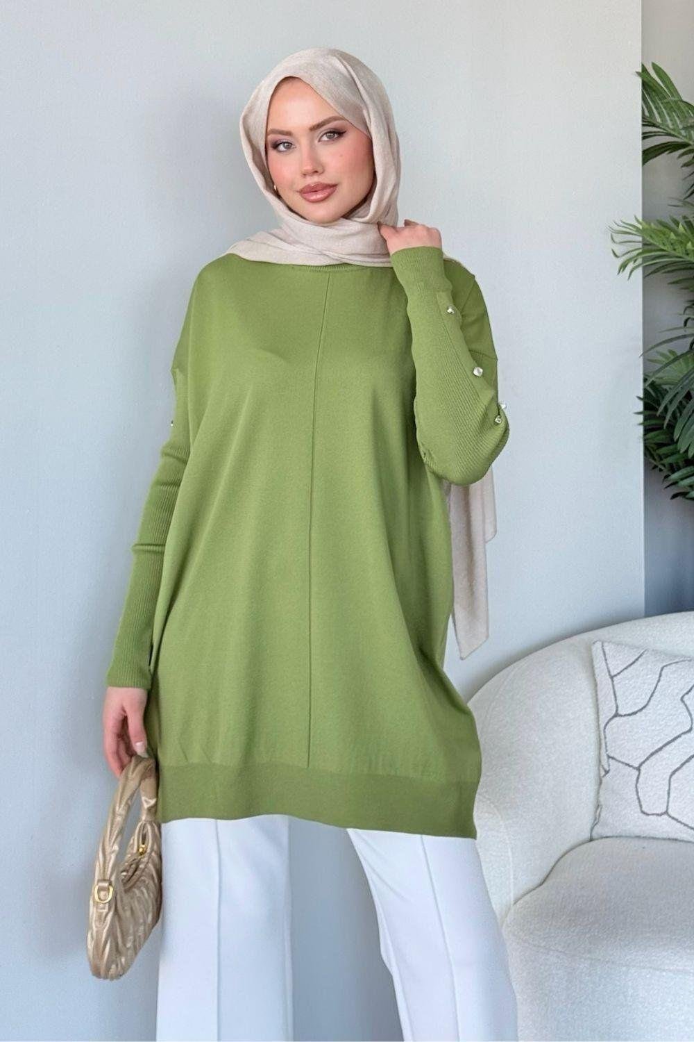 Tunic with Cufflinks Oil Green 24280 