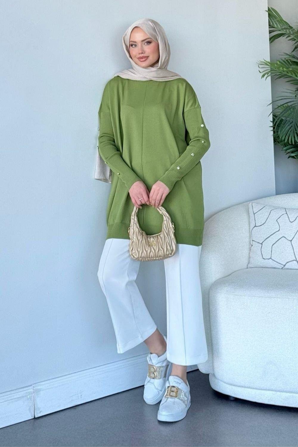 Tunic with Cufflinks Oil Green 24280 