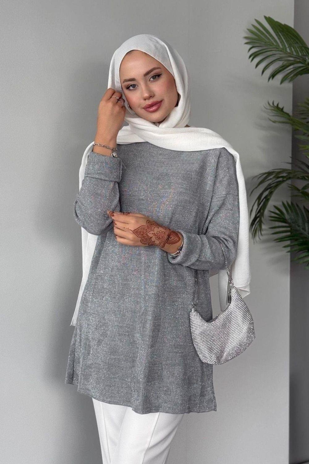 İthal Premium Kazak Gri 24360 