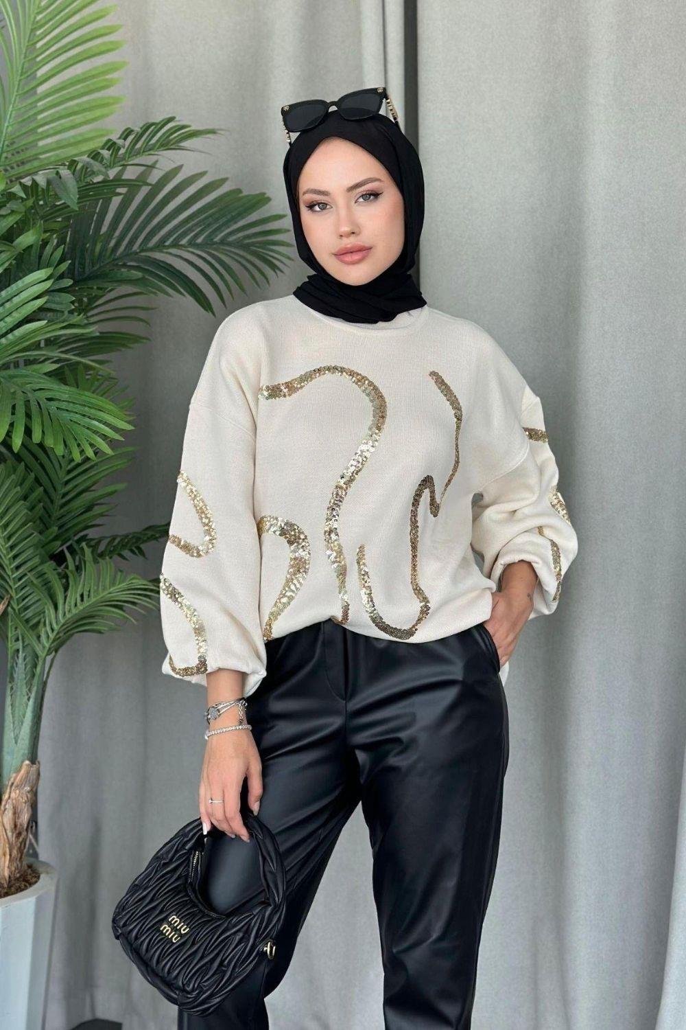 Pullu Triko Kazak Ekru 24370 