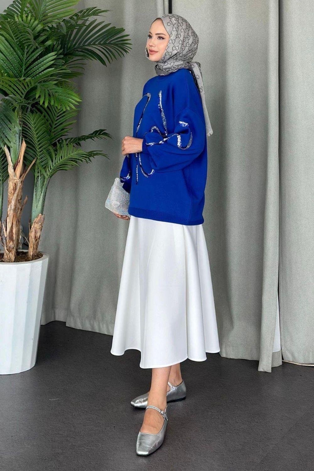 Pullu Triko Kazak Saks 24370 