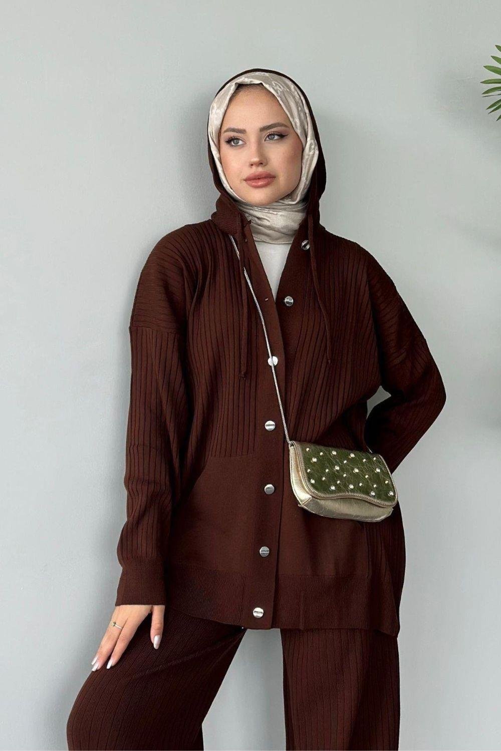 Minel Triko Takım Kahverengi 2440 