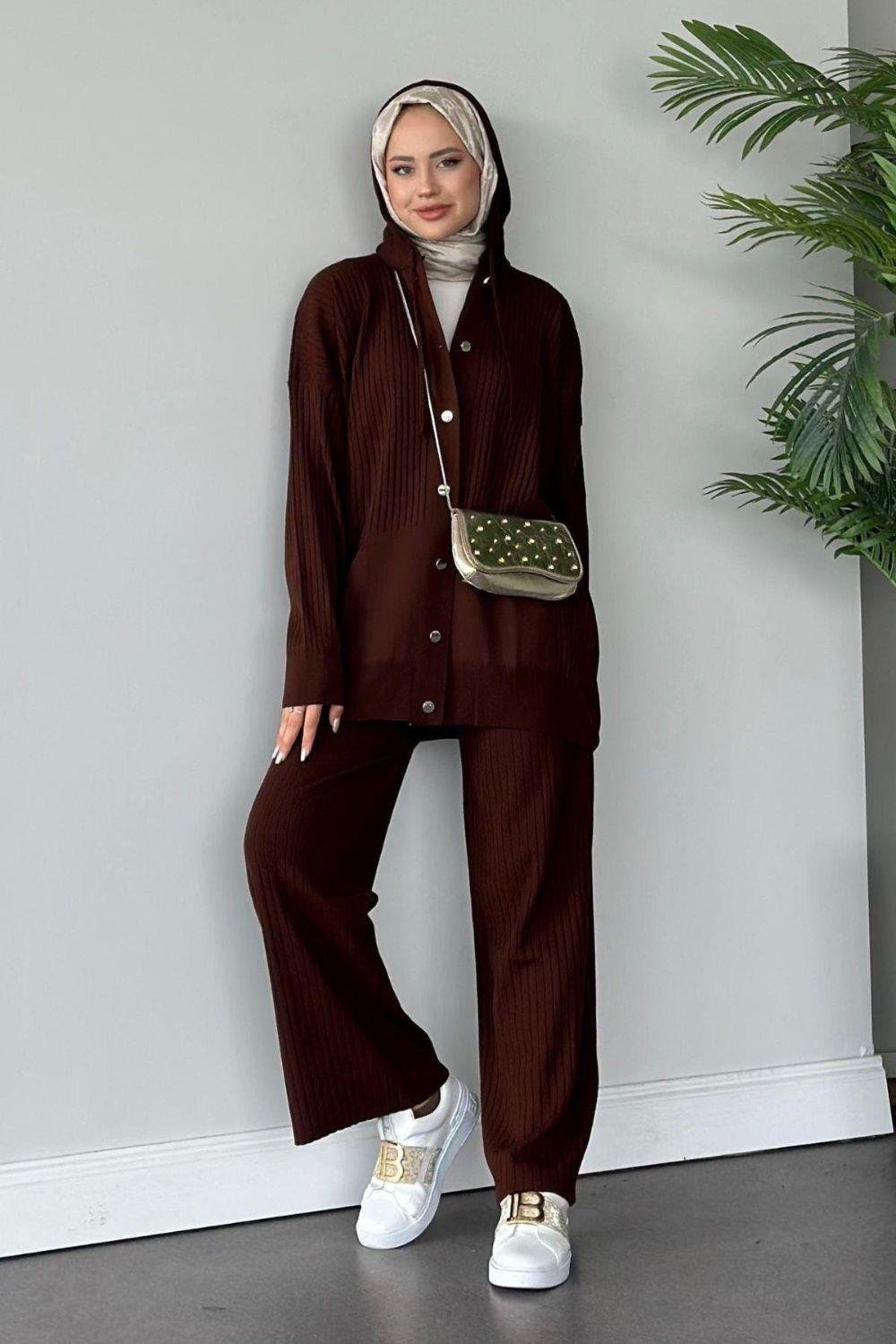 Minel Triko Takım Kahverengi 2440 