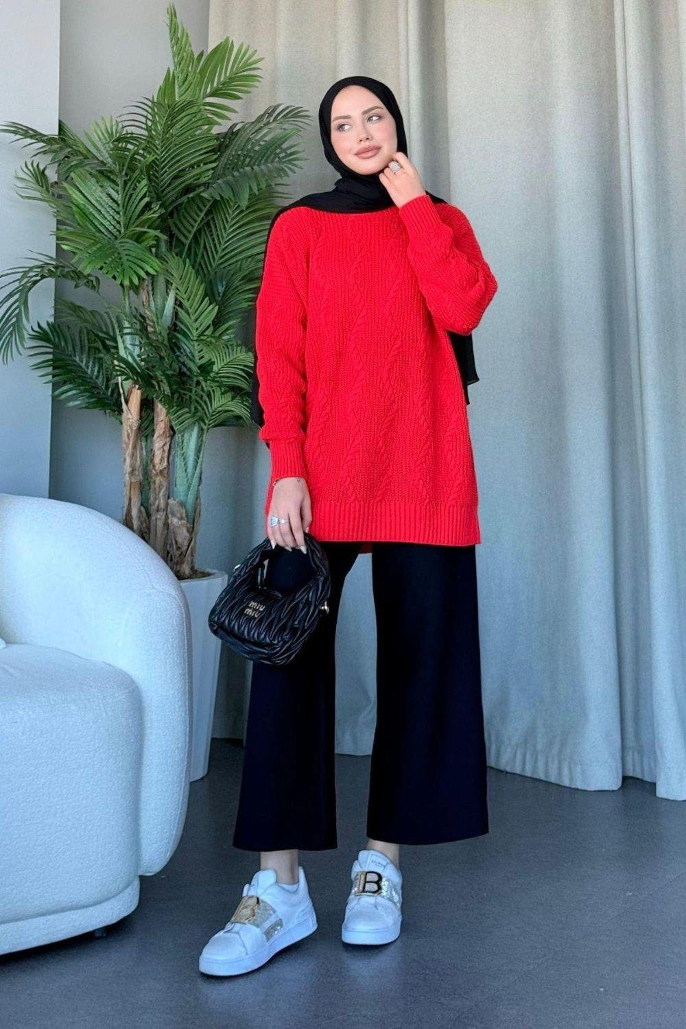 Suadiye سترة حمراء 24490 