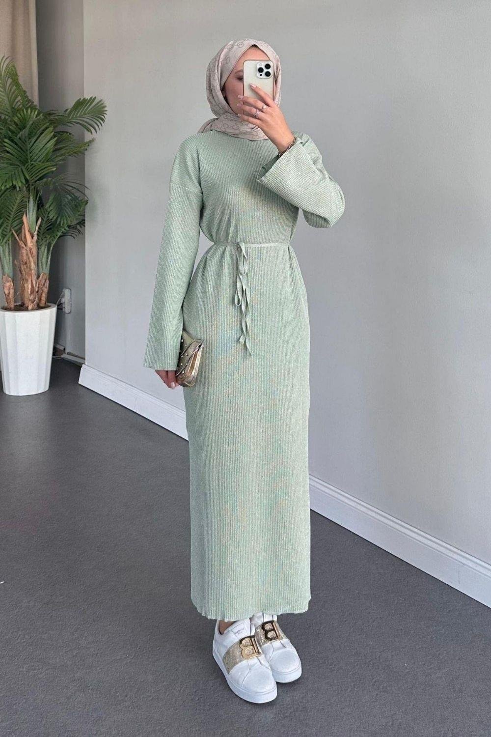 Nesya Triko Elbise Mint 24690 