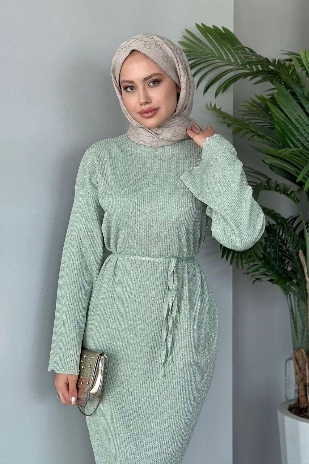 Nesya Triko Elbise Mint 24690 