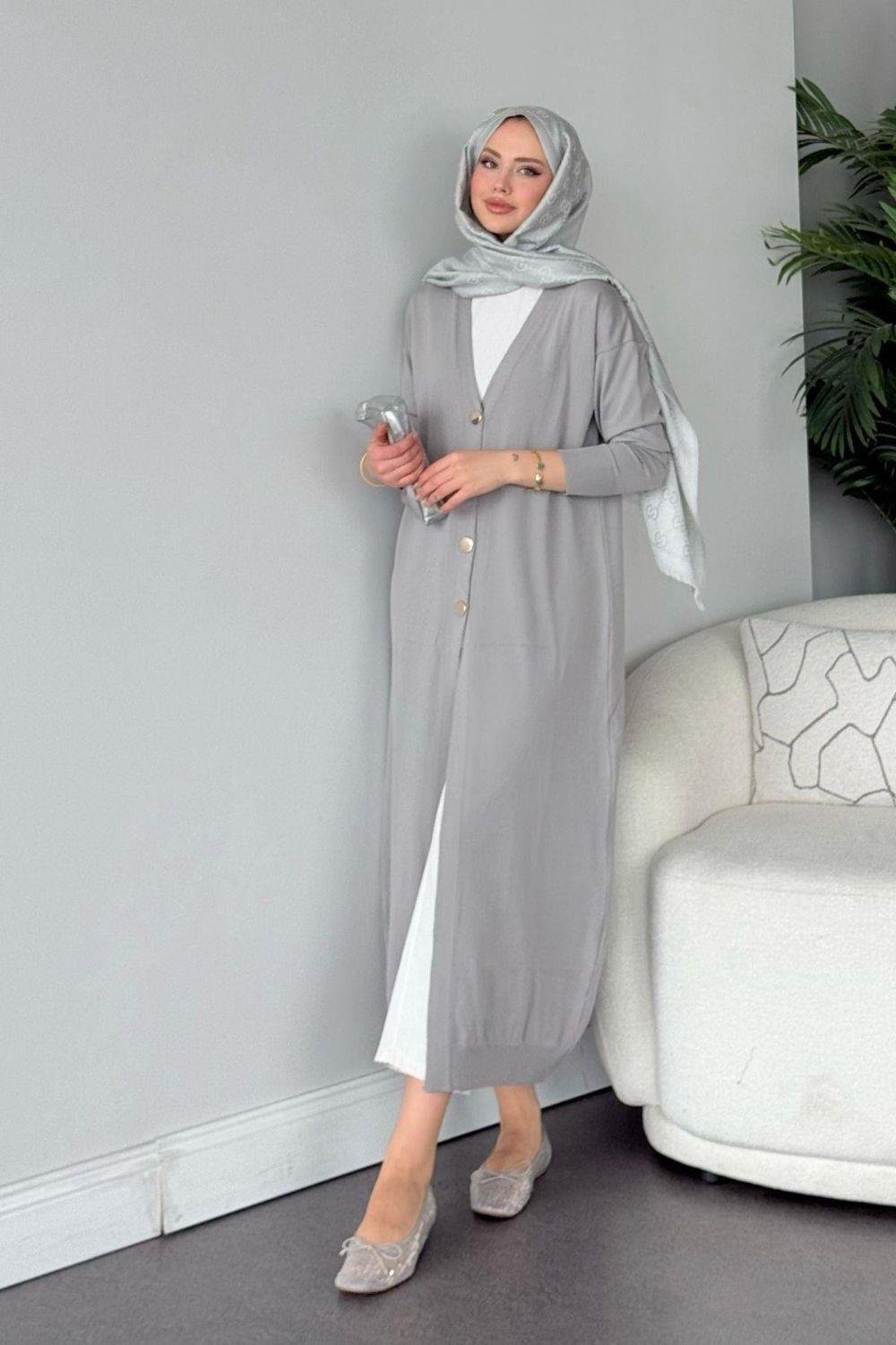 Uzun Soğuk İp Hırka Gri 247500 