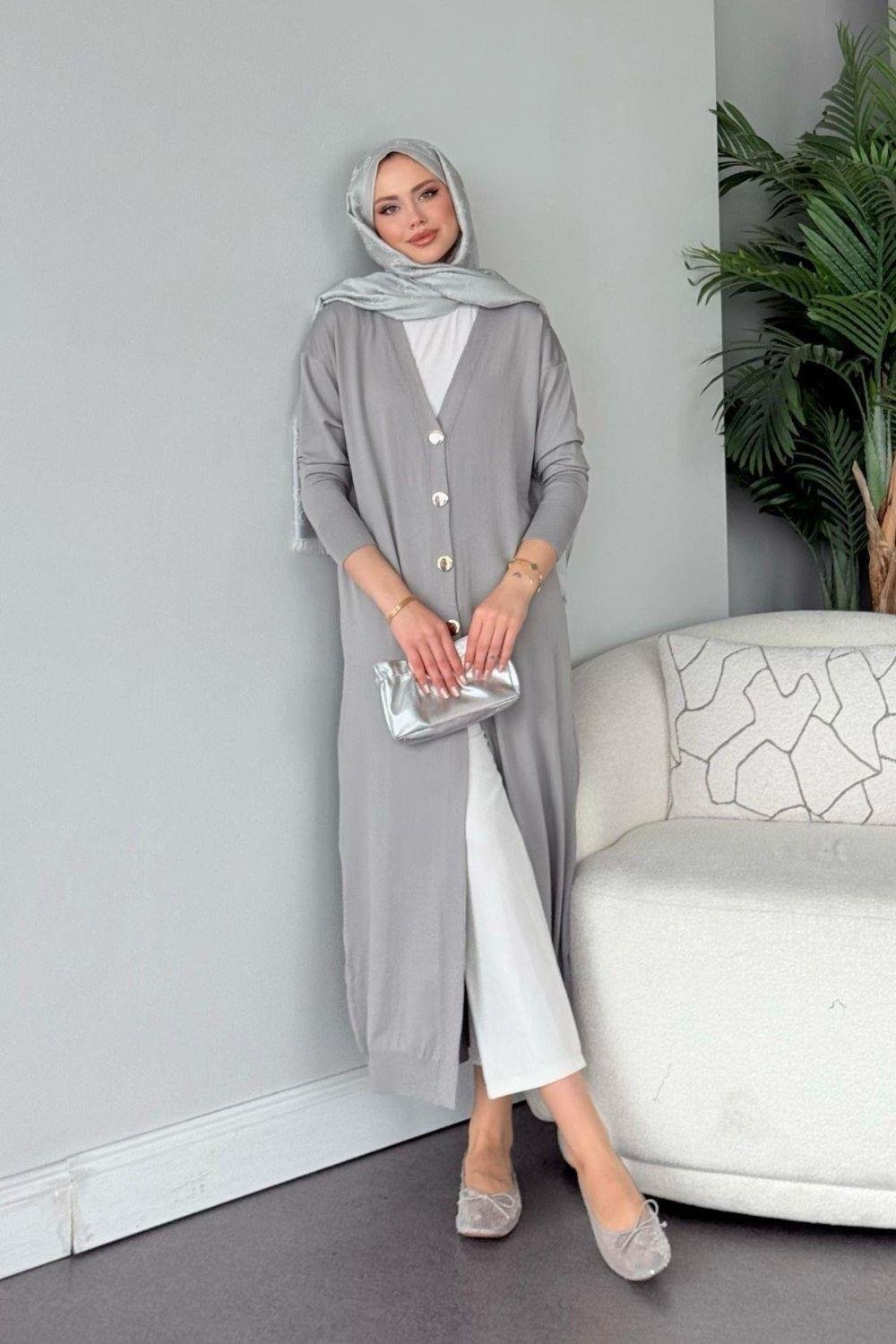 Uzun Soğuk İp Hırka Gri 247500 