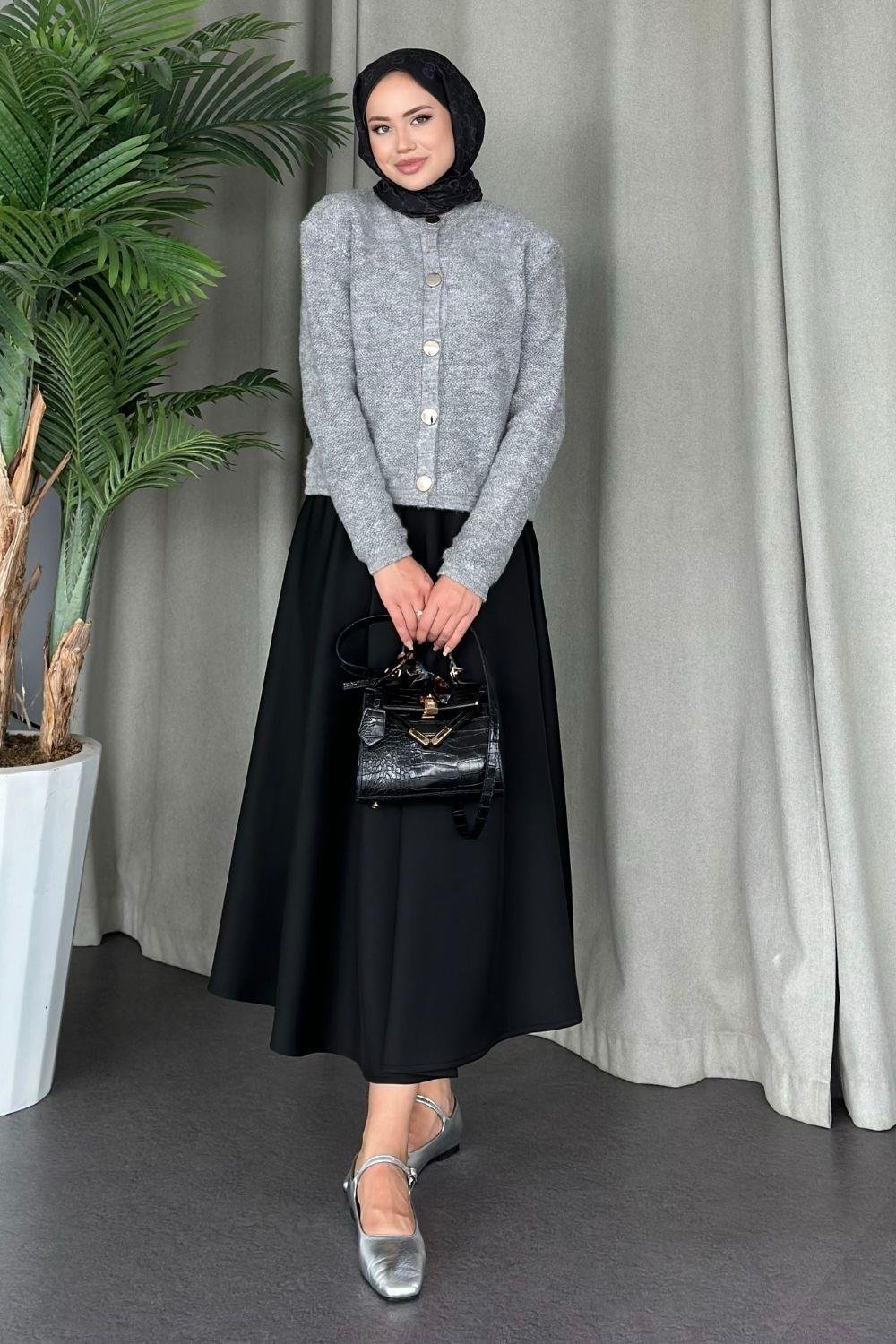 Pofuduk Hırka Gri 24780 