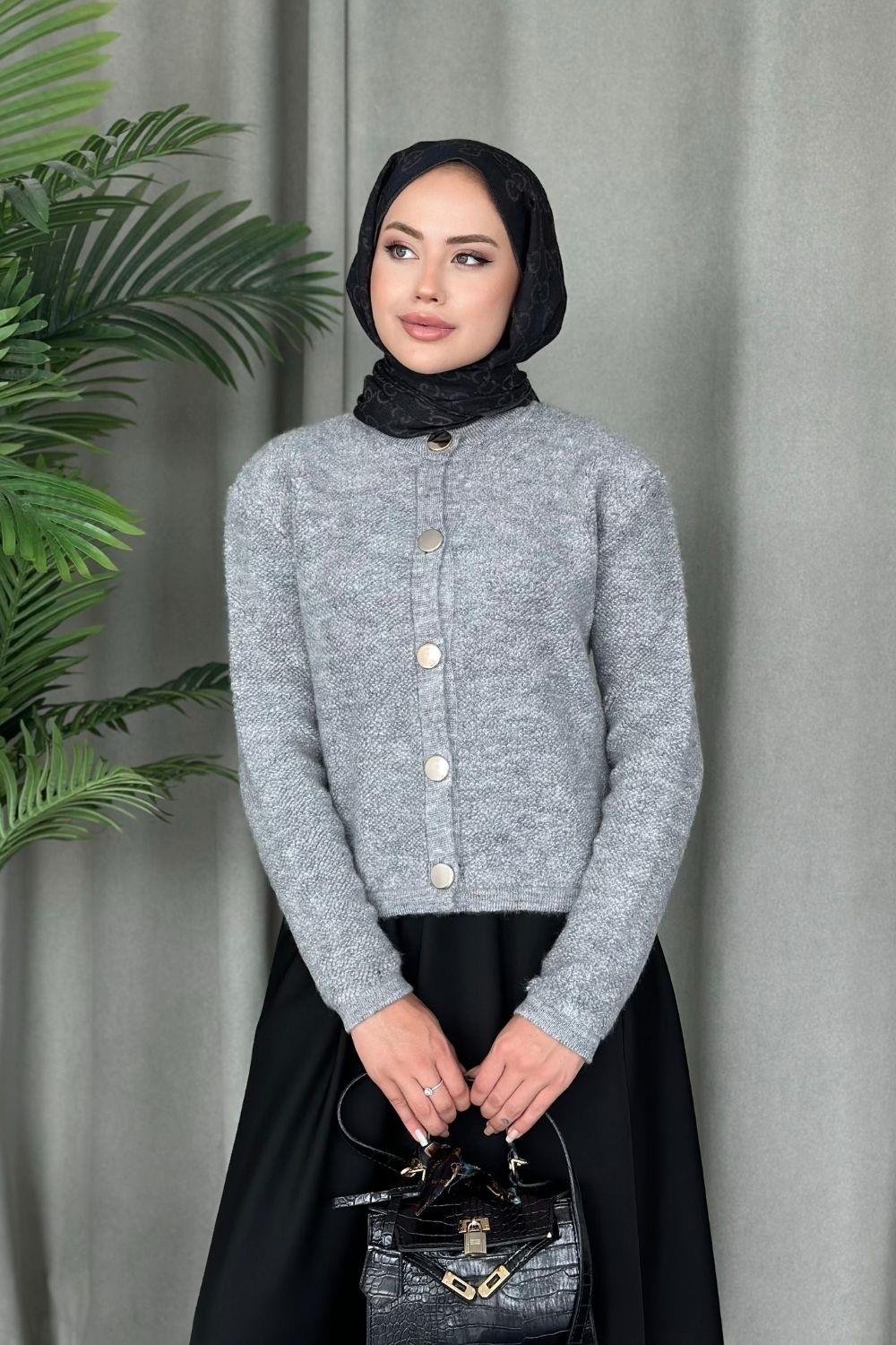 Pofuduk Hırka Gri 24780 