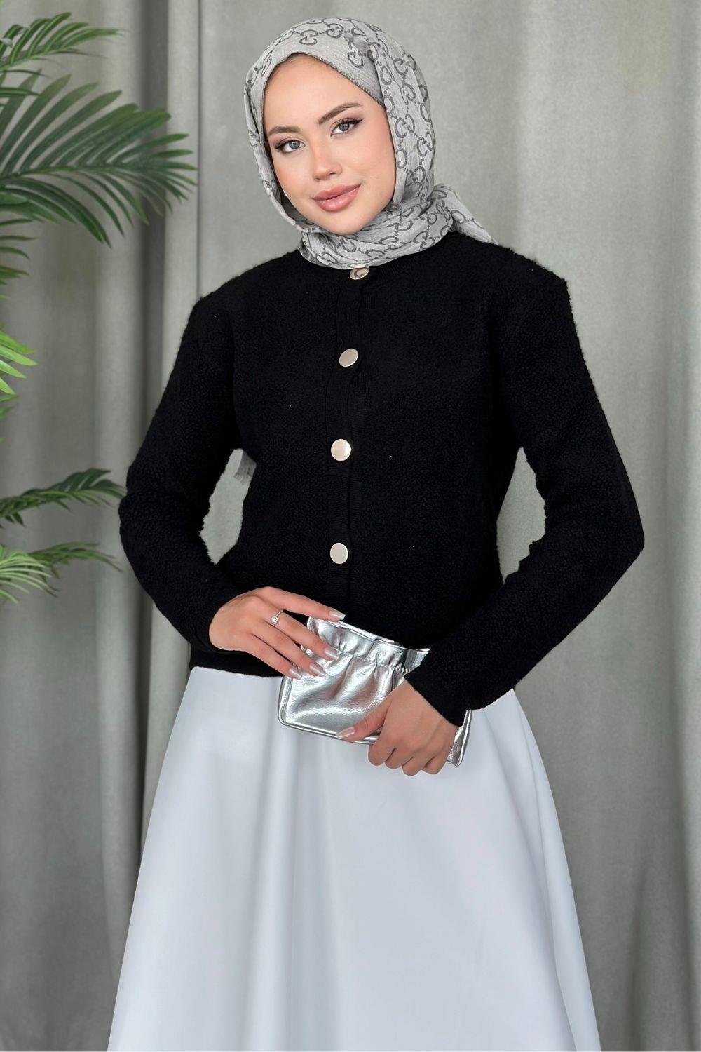 Pofuduk Hırka Siyah 24780 