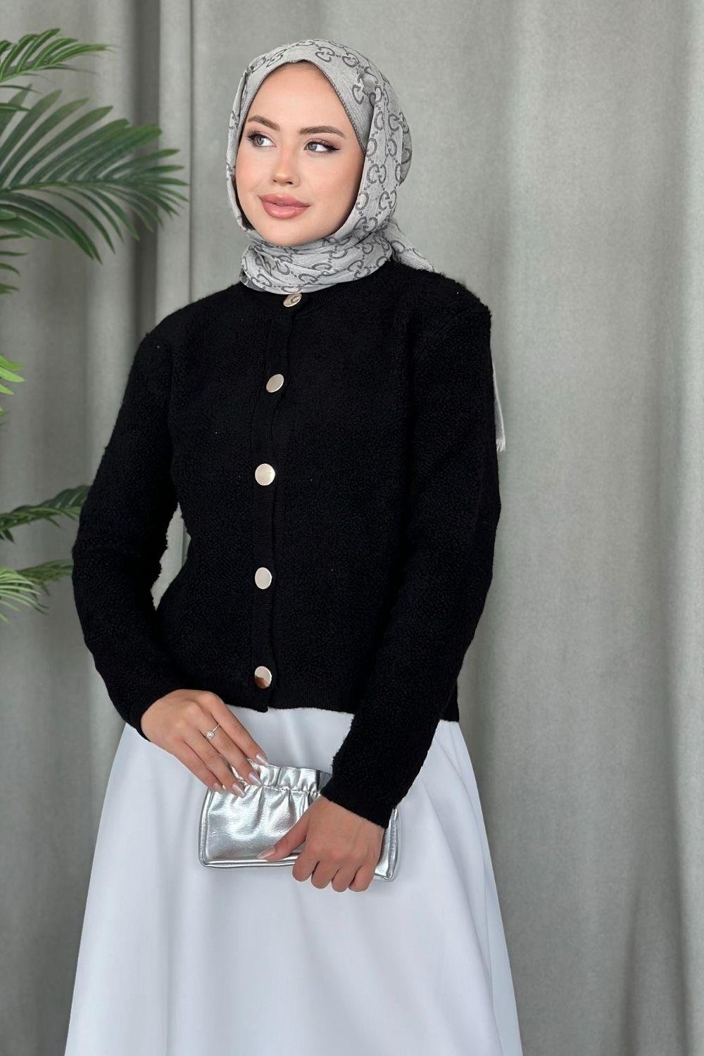 Pofuduk Hırka Siyah 24780 