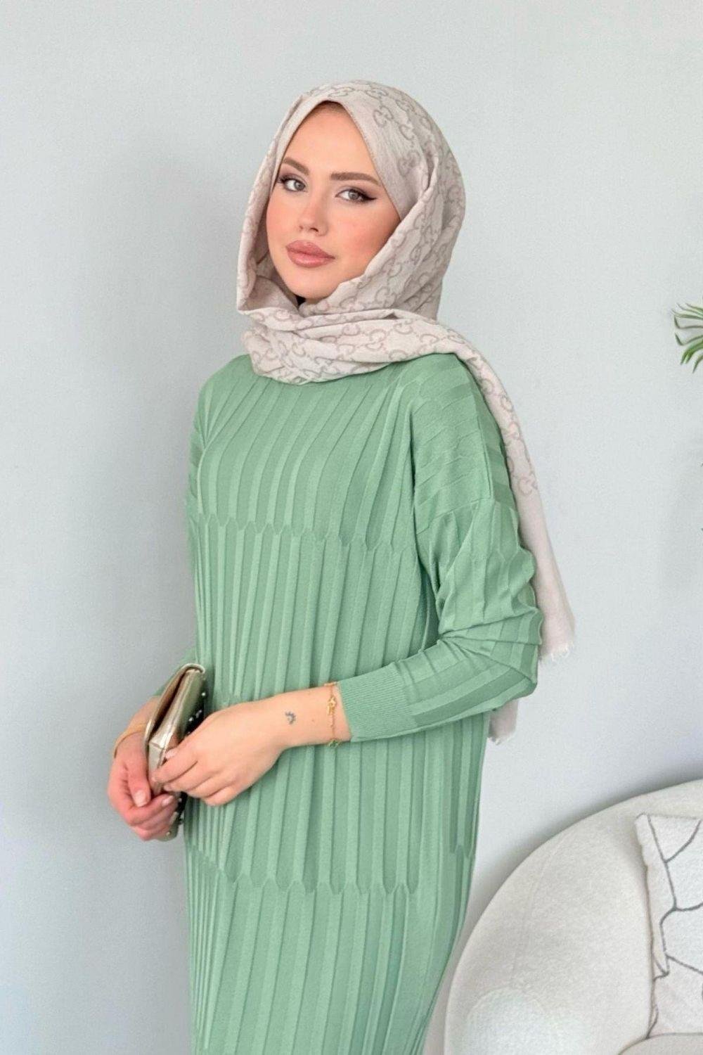 Dolgu Merserize Elbise Mint 247900 