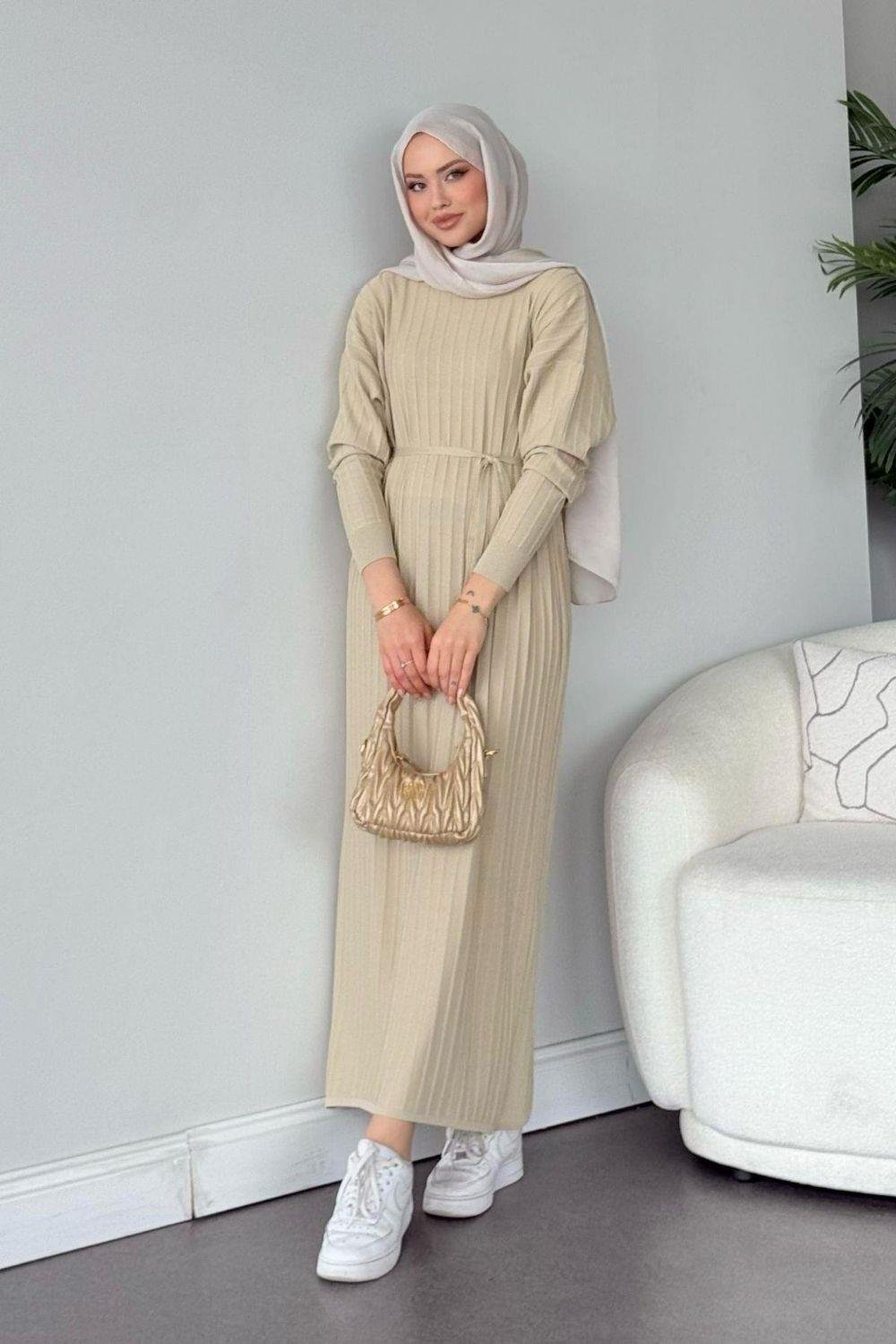 Dalya Fitilli Elbise Bej 248000 