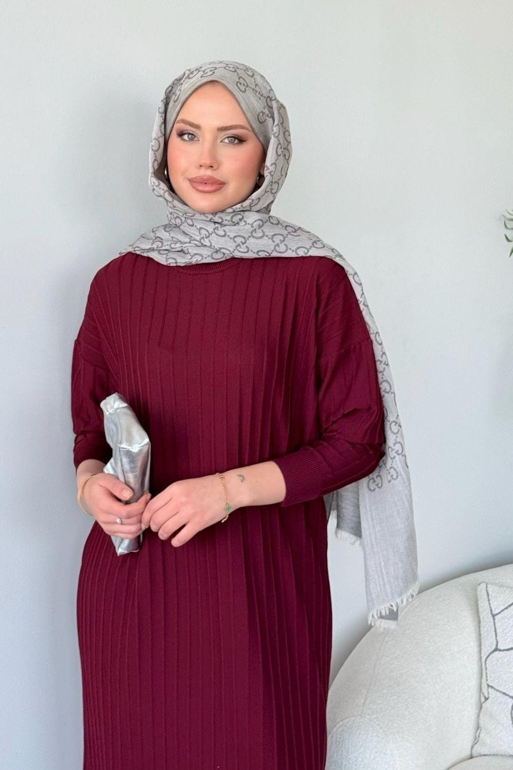 Dalya Fitilli Elbise Bordo 248000 