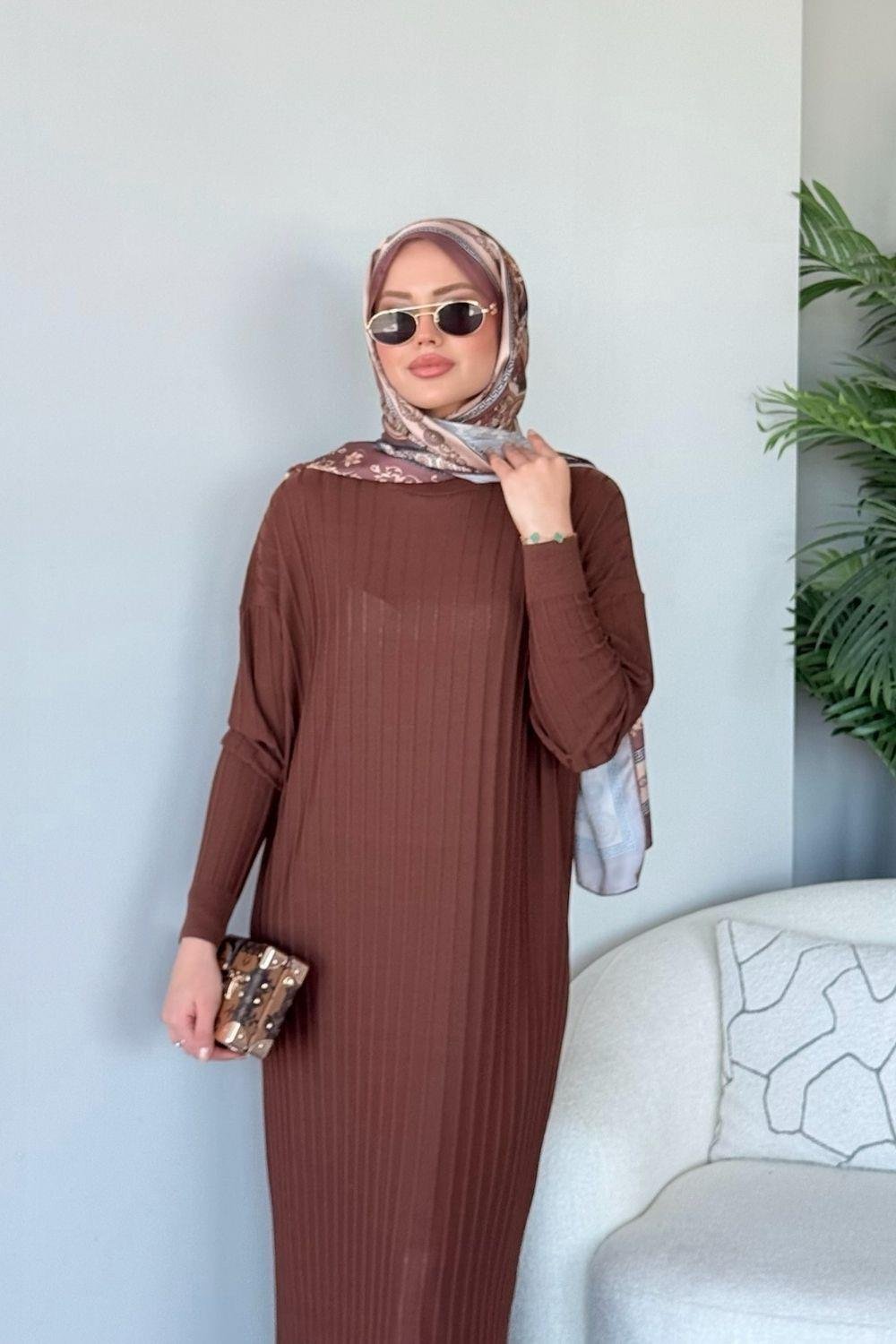 Dalya Fitilli Elbise Kahverengi 248000 
