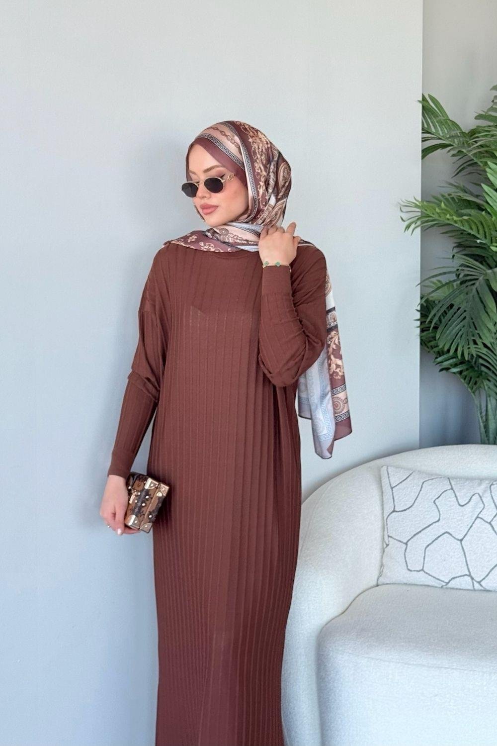 Dalya Fitilli Elbise Kahverengi 248000 